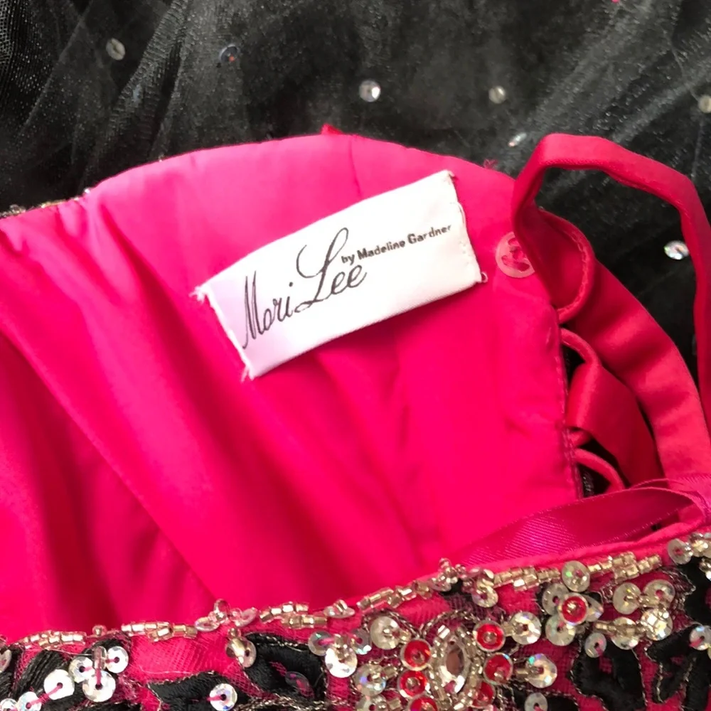 Ball Gown, Sequenced Satin Tulle, Pink & Black (size 9) - Picture 8 of 14